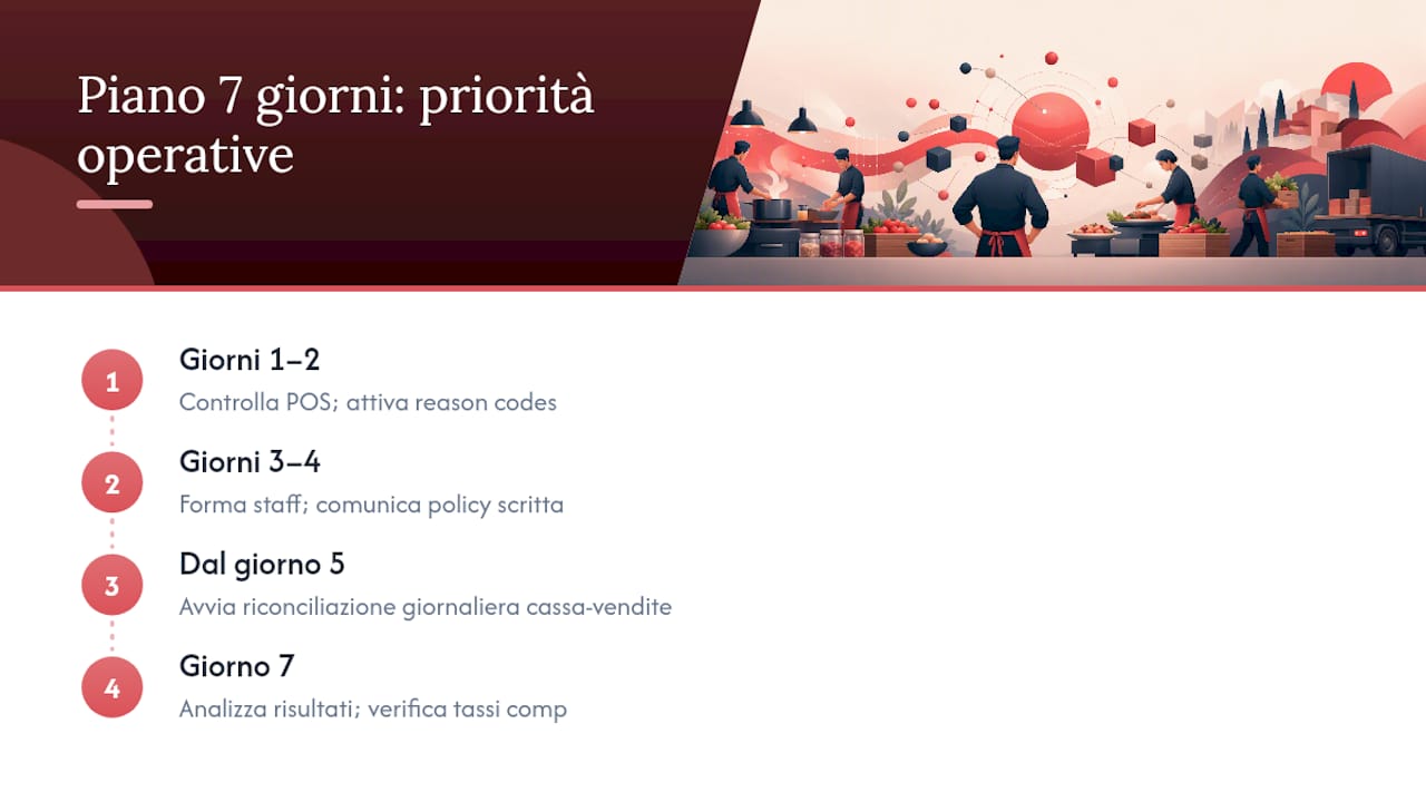 Piano d'azione in 7 giorni: le priorità operative immediate — overview diagram