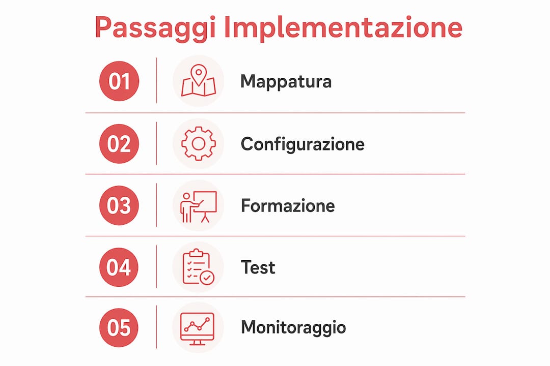Infografica: le fasi chiave per l’implementazione di un sistema di prenotazione digitale