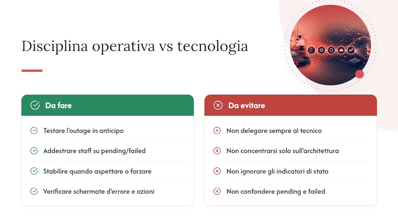 Il vero problema non è la tecnologia, è la disciplina operativa — overview diagram