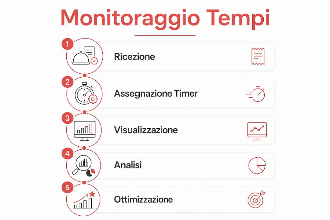 Infografica sul controllo dei tempi di preparazione in cucina