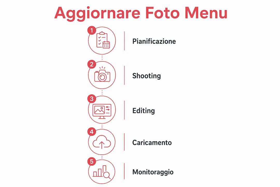 Infografica: come aggiornare le foto del tuo menù digitale, passo dopo passo