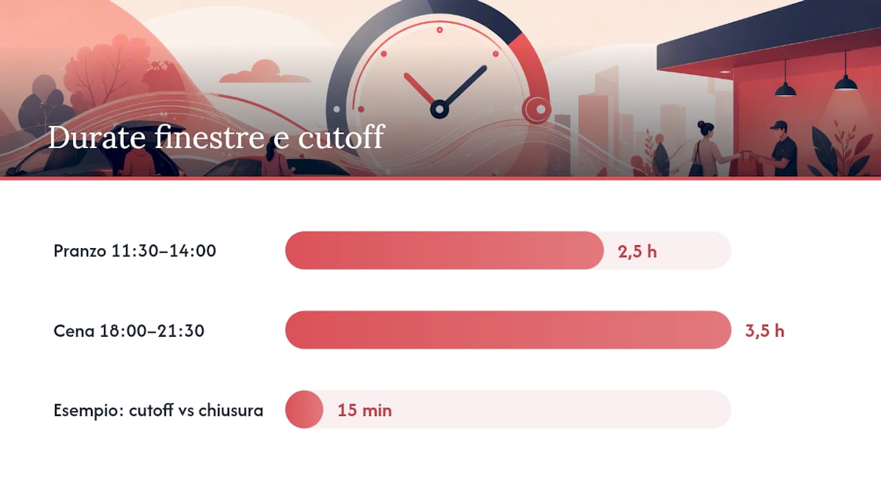 Come impostare orari di pickup, finestre e cutoff — overview diagram