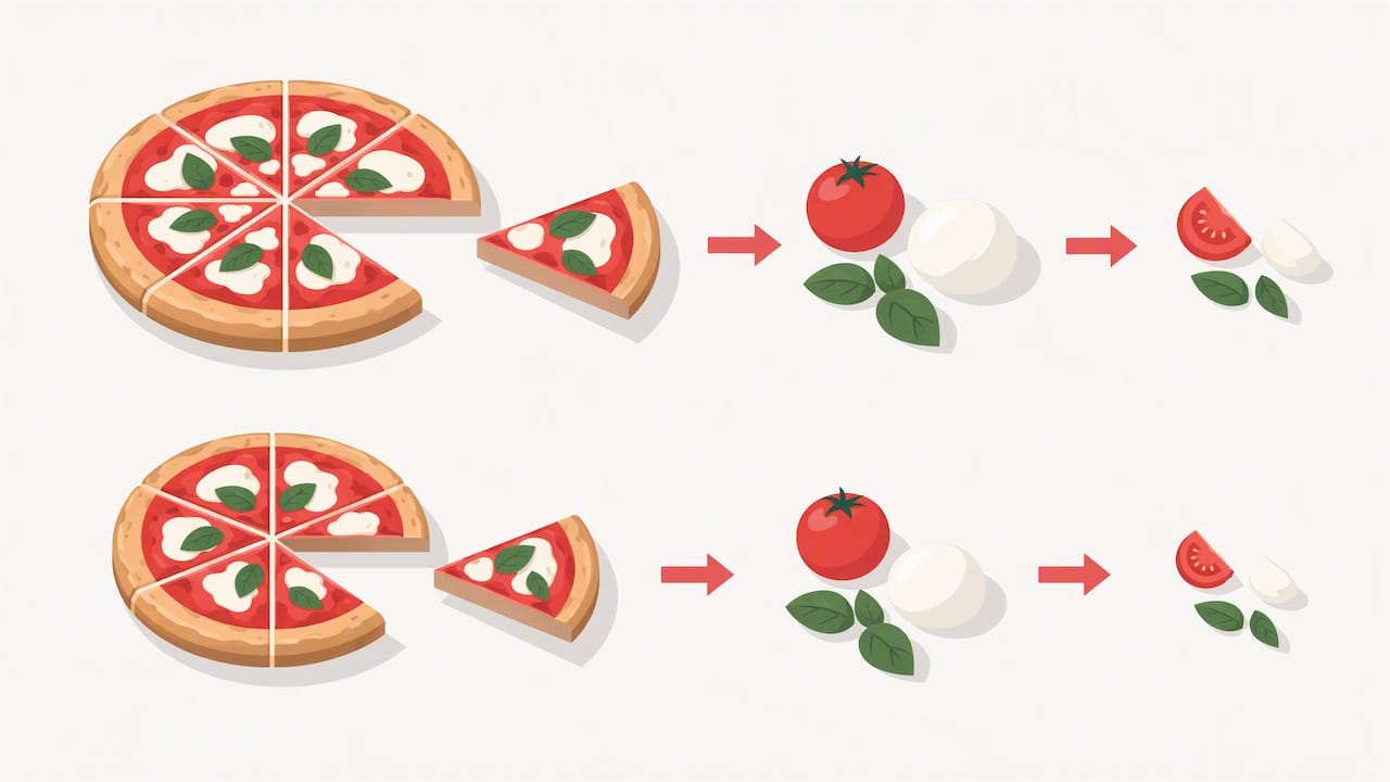 Dalla fetta di pizza al consumo di magazzino