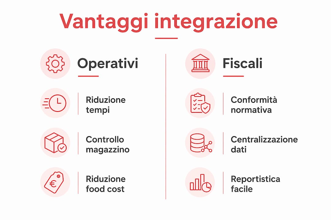 Infografica: tutti i benefici dell’integrazione tra software gestionale e sistema di cassa