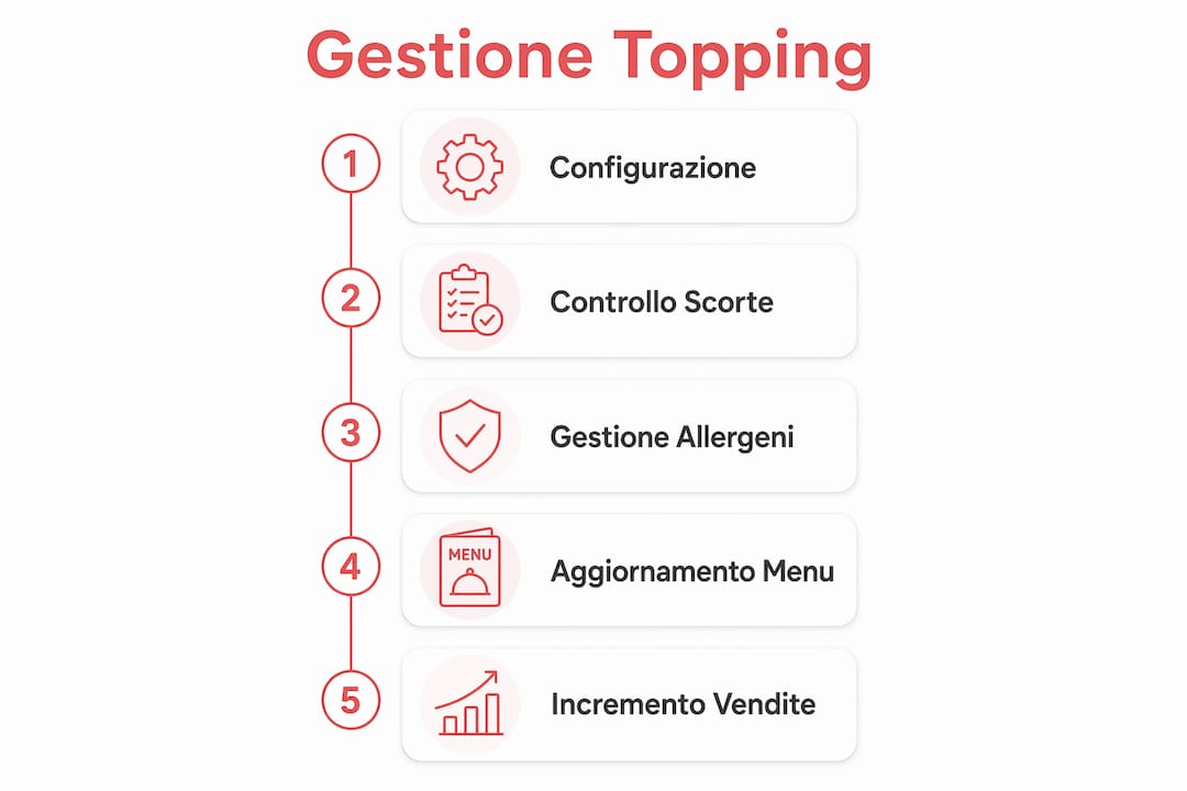Infografica: tutti i passaggi per aggiungere i condimenti sulla pizza
