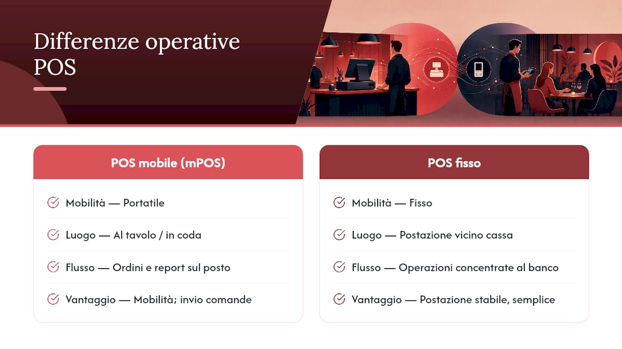Grafico comparativo tra POS mobile e POS fisso