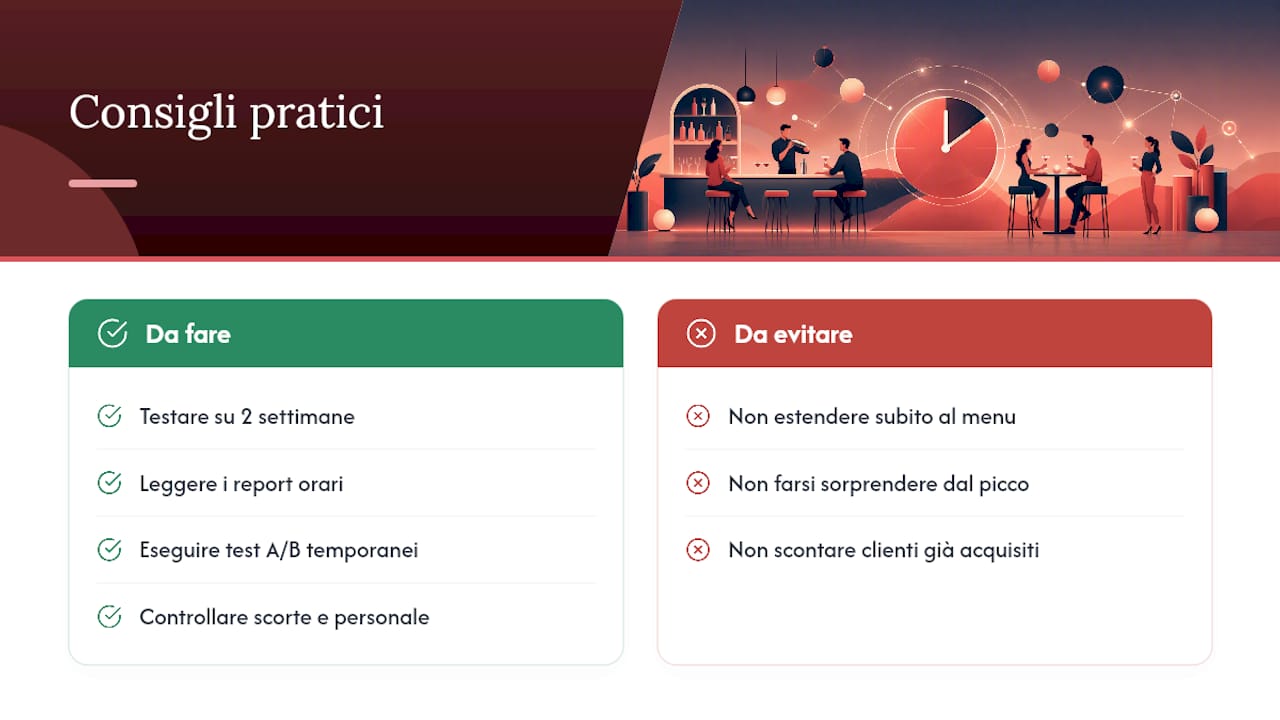 Il consiglio pratico per non perdere margine con l'happy hour — overview diagram