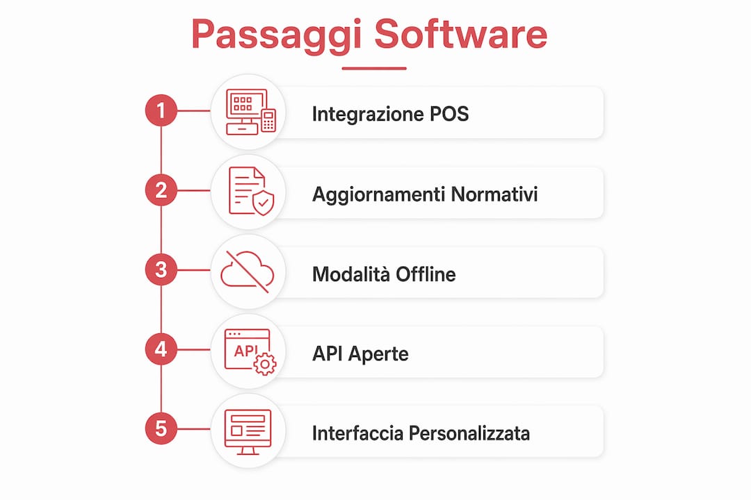 Infografica: le fasi fondamentali del software gestionale per la ristorazione