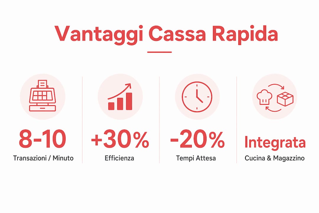 Infografica che mette in evidenza i vantaggi delle casse automatiche nei ristoranti fast casual