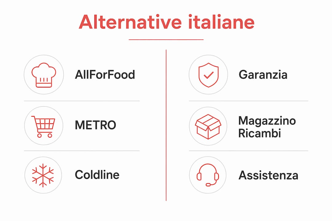 Infografica comparativa sulle migliori attrezzature italiane per la ristorazione: tutte le alternative a confronto