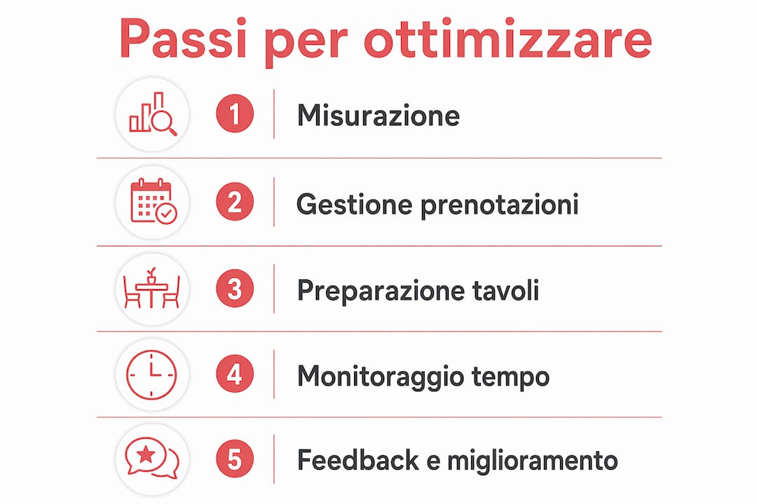 Infografica: come ottimizzare la rotazione dei tavoli passo dopo passo